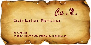 Csintalan Martina névjegykártya